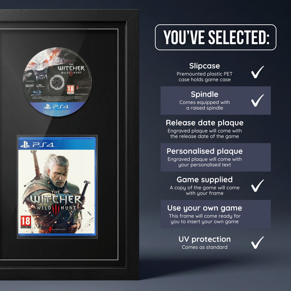 The Witcher 3: Wild Hunt PS4 frame with game supplied and no plaque