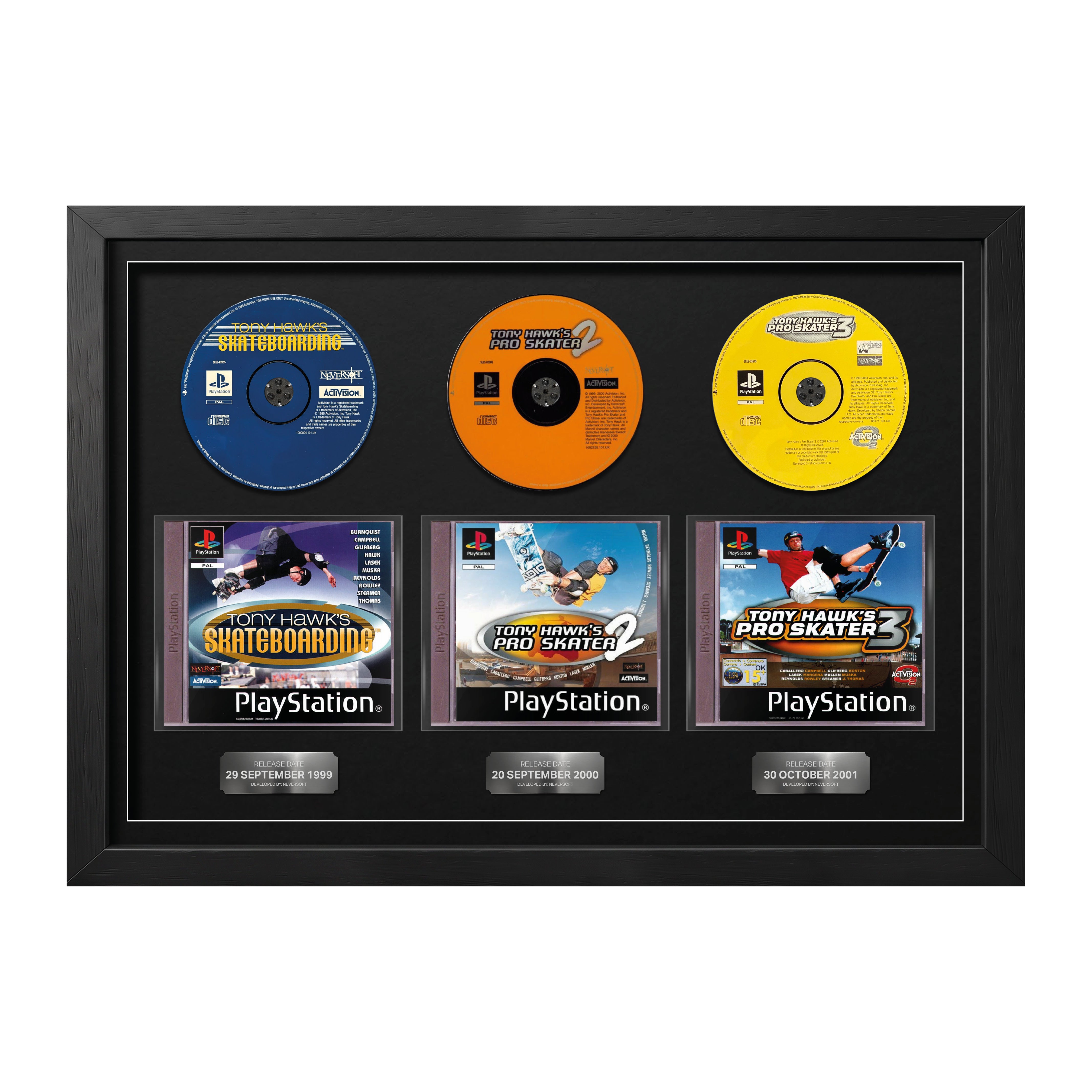 The Tony Hawk Pro Skater Trilogy (PS1) Trio Framed Games