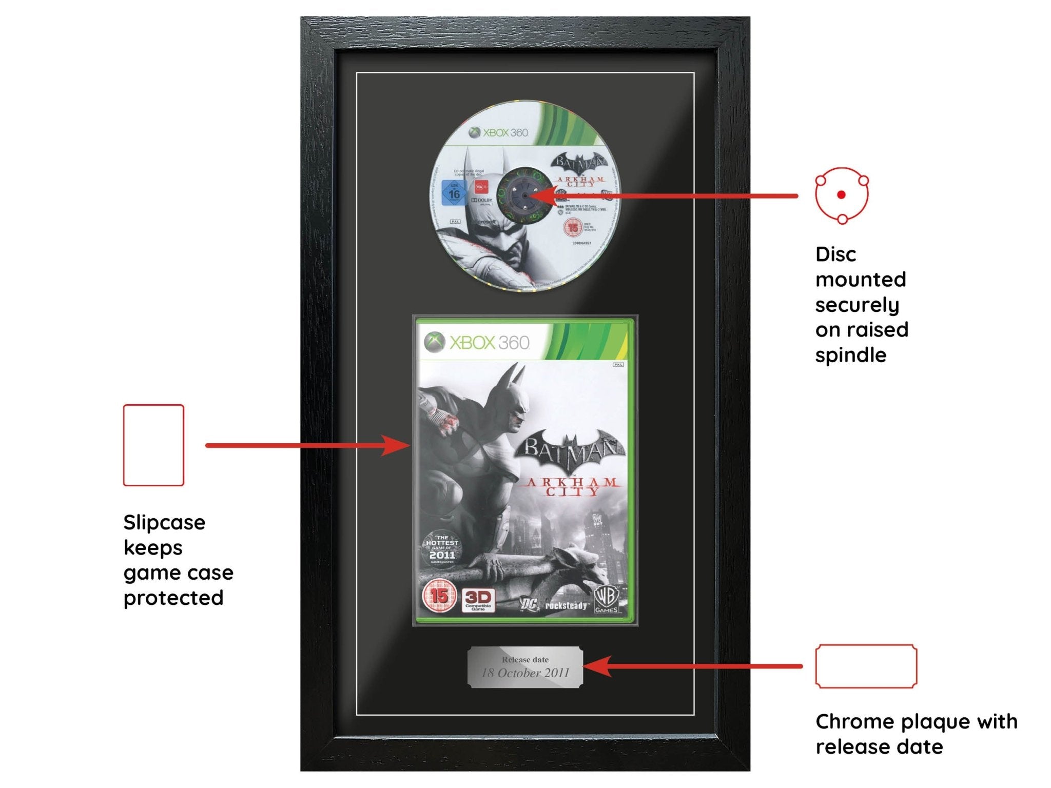 Batman Arkham City (Xbox 360) Exhibition Range Framed Game