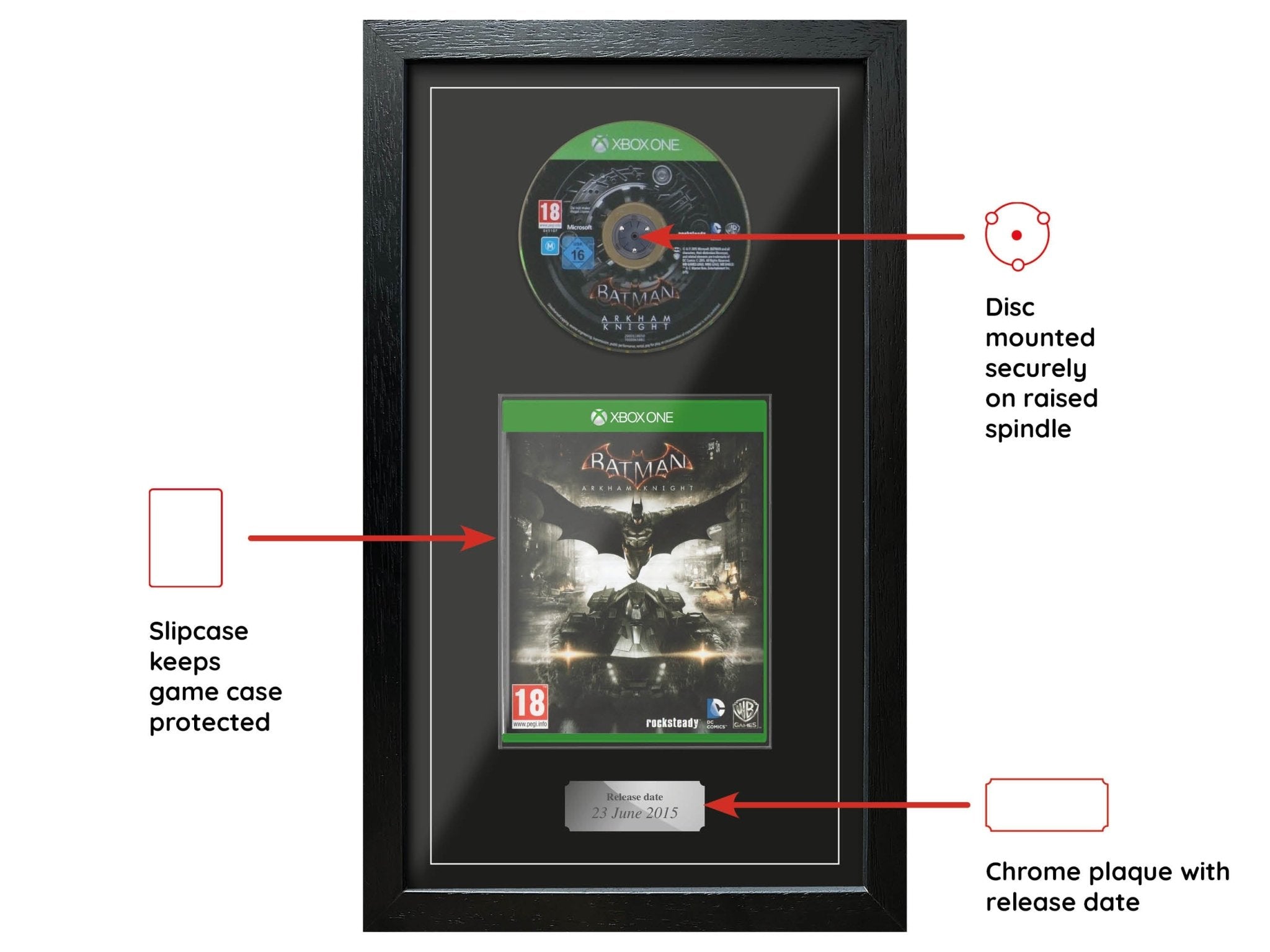 Batman Arkham Knight (Xbox One) Exhibition Range Framed Game - Frame-A-Game