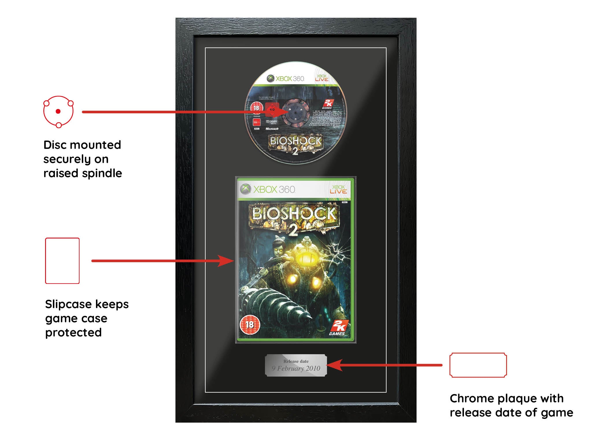Bioshock 2 (Xbox 360) Exhibition Range Framed Game - Frame-A-Game