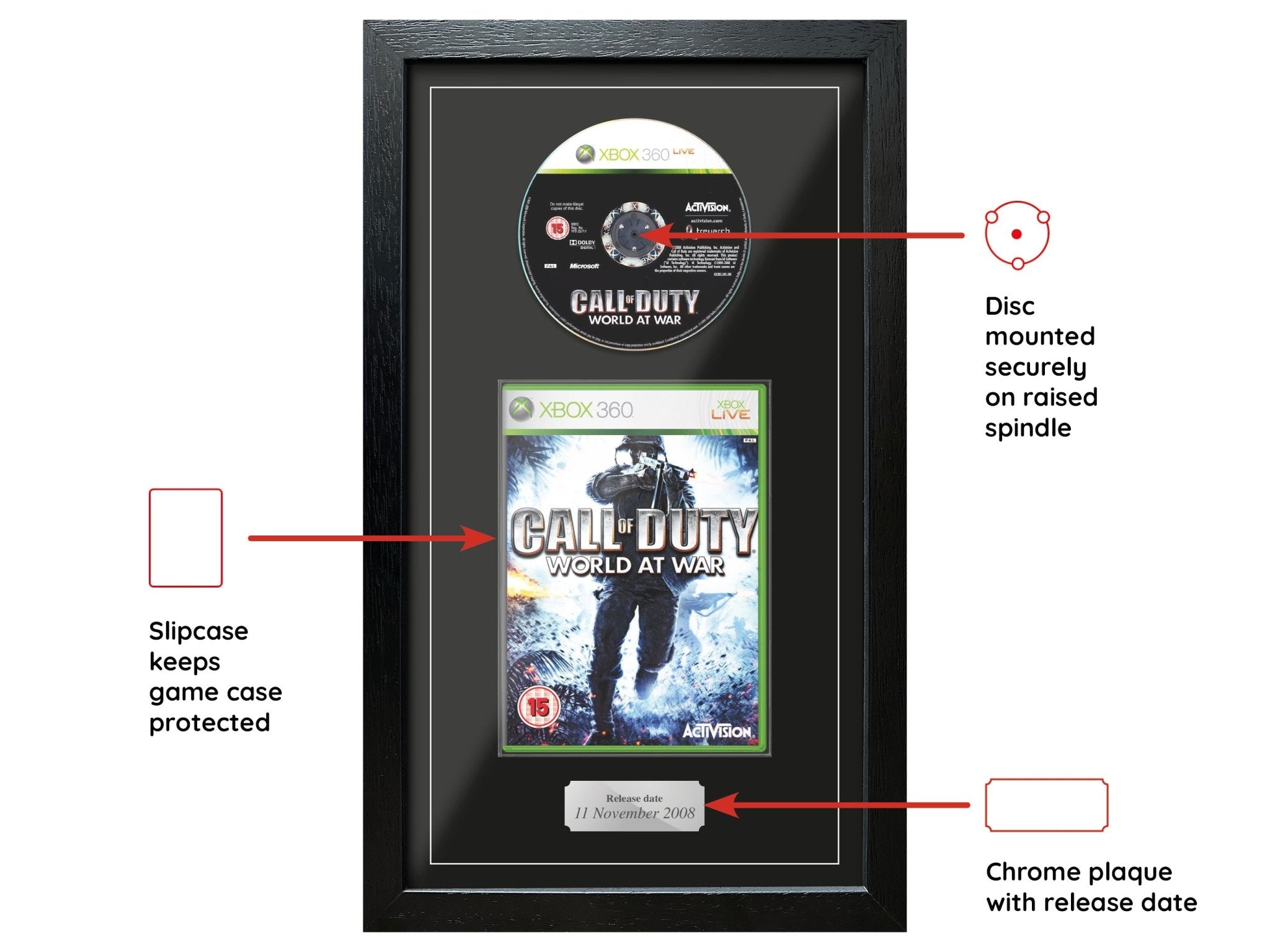 Call of Duty: World At War (Xbox 360) Exhibition Range Framed Game - Frame-A-Game