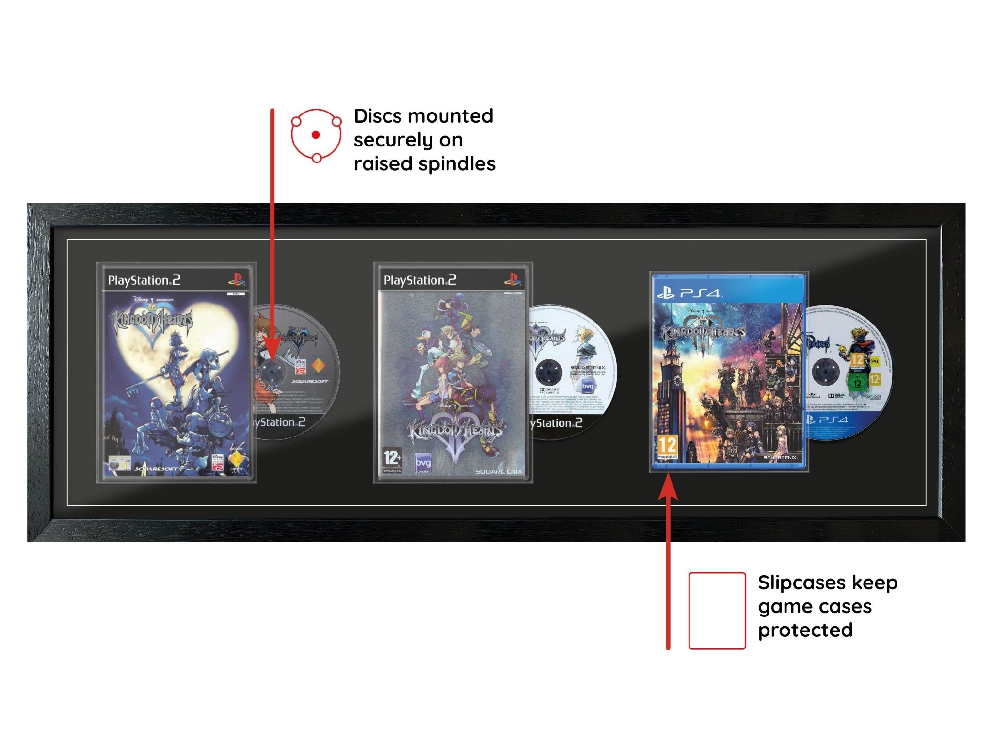 Kingdom Hearts Trilogy (Exhibition Range) Framed Games - Frame-A-Game